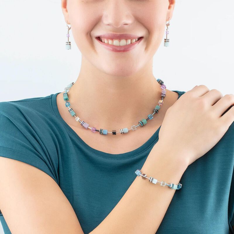 Coeur de Lion GeoCUBE® Earrings Aqua Lilac image number 1